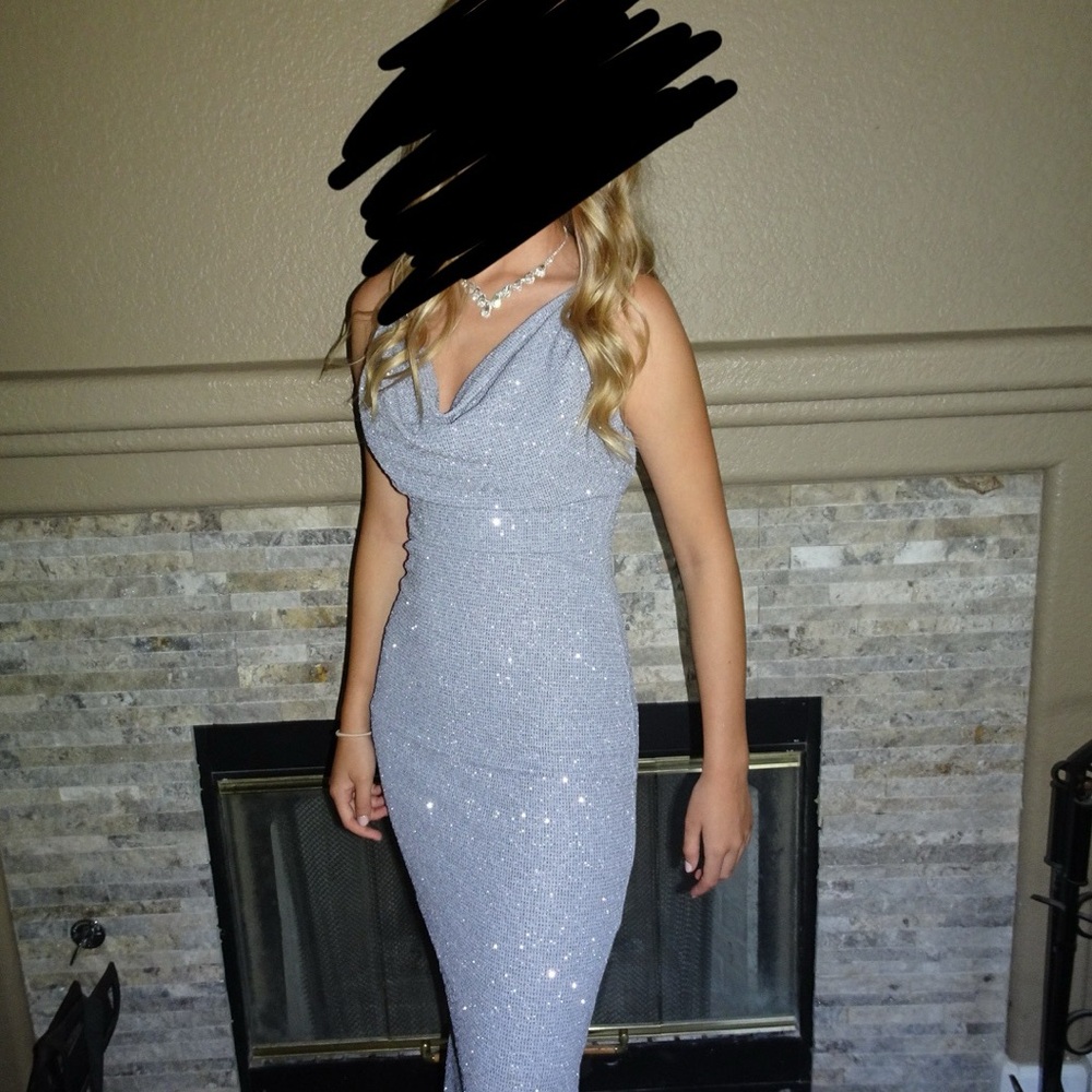 Silver/Blue/Gray Windsor Prom Dress